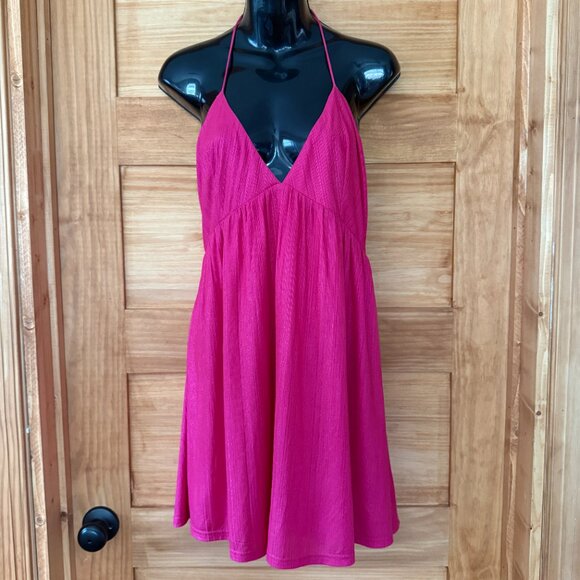 Superdown Revolve Sparkly Hot Pink Halter Mini Dress Women's size M - Picture 4 of 9